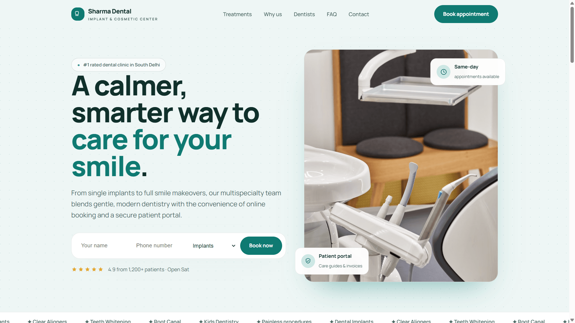 Dr. Sharma Dental online booking portal